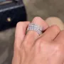 Emerald Cut Diamond White 3-Piece 925 Sterling Silver Band Ring Set
