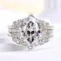 Marquise Cut Diamond White Sterling Silver Ring Set