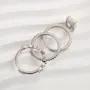 Radiant Cut Diamond White Sterling Silver Available in 3 Colours 3-Piece Wedding Ring Set