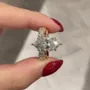 Marquise Cut Diamond White Sterling Silver Available in 3 Colours Halo Wedding Ring Set