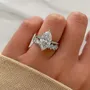 Marquise Cut Diamond White Sterling Silver Available in 3 Colours Halo Wedding Ring Set