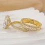 Radiant Cut Diamond White Sterling Silver Available in 3 Colours Wedding Ring Set