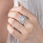 Radiant Cut Diamond White Sterling Silver Available in 3 Colours Wedding Ring Set