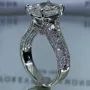 Diamond White Radiant Cut Engagement Ring in 925 Sterling Silver