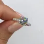 Round Cut Diamond White Engagement Ring in 925 Sterling Silver