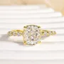 Cushion Cut Diamond White Sterling Silver Halo Engagement Ring