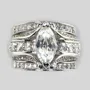 Marquise Cut Diamond White 3-piece Bridal Sets in 925 Sterling Silver
