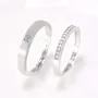 Round Diamond White Sterling Silver Couple Rings