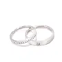 Round Diamond White Sterling Silver Couple Rings
