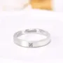 Round Diamond White Sterling Silver Couple Rings