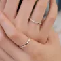 Round Diamond White Sterling Silver Couple Rings