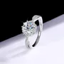 Round Cut Moissanite Diamond White 925 Sterling Silver Halo Engagement Ring