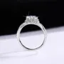 Round Cut Moissanite Diamond White 925 Sterling Silver Halo Engagement Ring