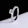Round Cut Moissanite Diamond White 925 Sterling Silver Classic Engagement Ring