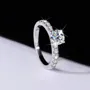 Round Cut Moissanite Diamond White 925 Sterling Silver Classic Engagement Ring