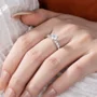 Round Cut Moissanite Diamond White 925 Sterling Silver Classic Engagement Ring