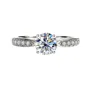 Round Cut Moissanite Diamond White 925 Sterling Silver Classic Engagement Ring