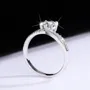 Round Cut Moissanite Diamond White 925 Sterling Silver Classic Engagement Ring