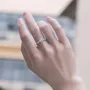 Round Cut Moissanite Diamond White 925 Sterling Silver Adjustable Size Engagement Ring