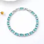 Cyan Crystal 7" Bracelet