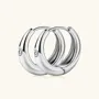 Diamond White 925 Sterling Silver Hoops Earrings