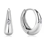 Diamond White 925 Sterling Silver Hoops Earrings