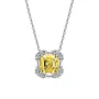 Asscher Citrine Yellow 925 Sterling Silver 16" Necklace