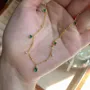 18K Gold Plated 925 Sterling Silver Emerald Green Necklace